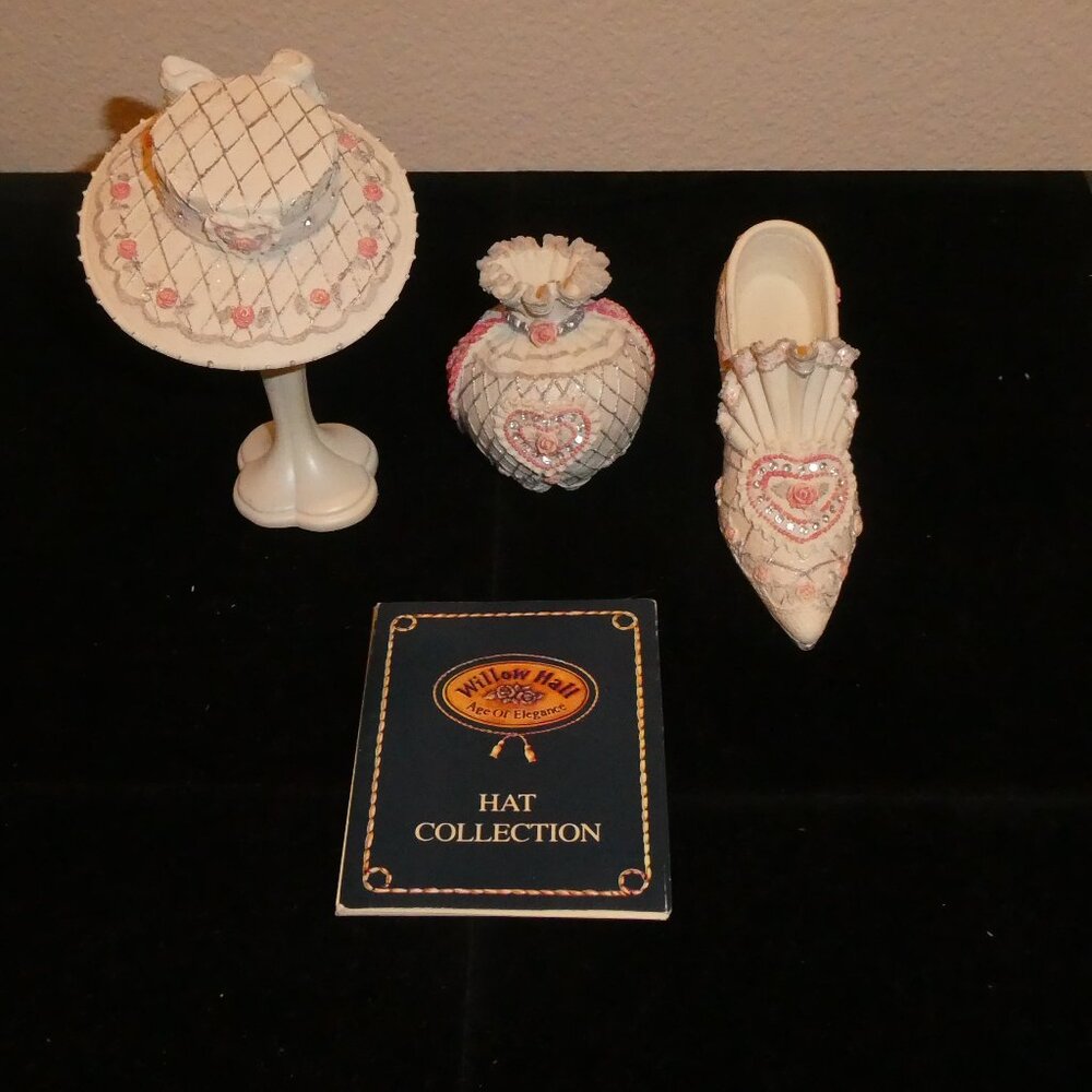Collectible Willow Hall - The Bride 4 Piece Set: Hat, Shoe, Purse & Hat Stand